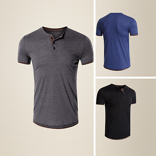 

LITB Basic Men's Short Sleeve T-Shirt Solid Color Casual TopBasic Non-Printing Tee Soft Touch Shirt Daily