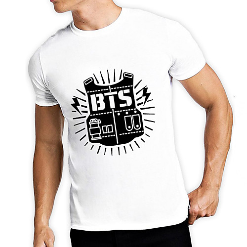 

Men's Unisex Tee T shirt Hot Stamping Graphic Prints Letter Plus Size Print Short Sleeve Casual Tops Cotton Basic Fashion Designer Big and Tall White