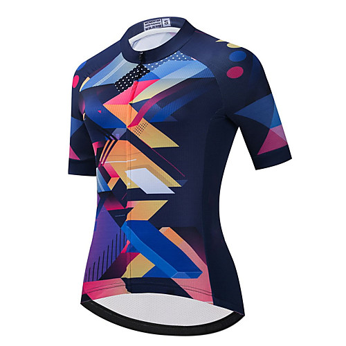 

21Grams Women's Short Sleeve Cycling Jersey Summer Spandex Polyester Dark Blue Bike Jersey Top Mountain Bike MTB Road Bike Cycling Quick Dry Moisture Wicking Breathable Sports Clothing Apparel