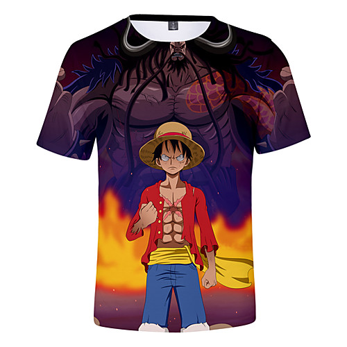 

Inspired by One Piece Monkey D. Luffy Cosplay Costume T-shirt Terylene 3D Printing Harajuku Graphic T-shirt For Women's / Men's