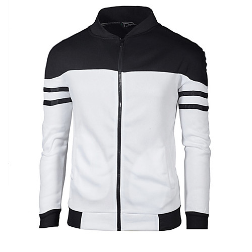

Men's Zip Up Sweatshirt Color Block Sports & Outdoor Daily Going out non-printing Casual Streetwear Hoodies Sweatshirts Long Sleeve Blue Wine White