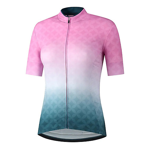 

21Grams Women's Short Sleeve Cycling Jersey Summer Spandex Polyester Pink Gradient Bike Jersey Top Mountain Bike MTB Road Bike Cycling Quick Dry Moisture Wicking Breathable Sports Clothing Apparel