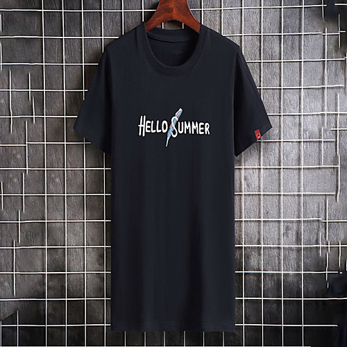 

Men's Unisex Tee T shirt Hot Stamping Graphic Prints Letter Plus Size Print Short Sleeve Casual Tops Cotton Basic Fashion Designer Big and Tall White Black Dark Gray
