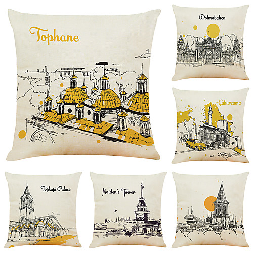 

Double Side Cushion Cover 6PC Soft Decorative Square Throw Pillow Cover Cushion Case Pillowcase for Sofa Bedroom Superior Quality Machine Washable