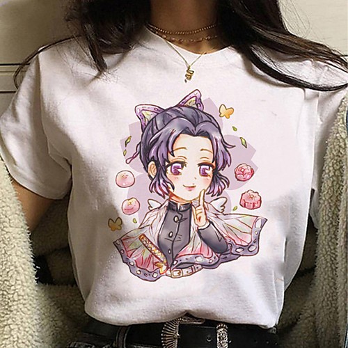 

Inspired by Demon Slayer Cosplay Anime Cartoon Polyester / Cotton Blend Print Harajuku Graphic Kawaii T-shirt For Women's / Men's