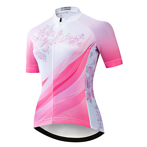 

21Grams Women's Short Sleeve Cycling Jersey Summer Spandex Polyester Pink Floral Botanical Bike Jersey Top Mountain Bike MTB Road Bike Cycling Quick Dry Moisture Wicking Breathable Sports Clothing