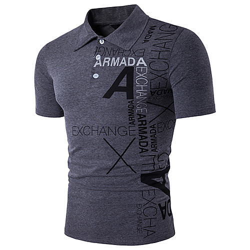 

Men's Golf Shirt T shirt non-printing Graphic Letter Short Sleeve Daily Tops Comfortable White Light gray Black