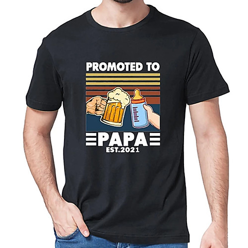 

Men's Unisex Tee T shirt Shirt Hot Stamping Graphic Prints Beer Plus Size Print Short Sleeve Casual Tops Cotton Basic Fashion Designer Big and Tall Round Neck White Wine Black / Summer
