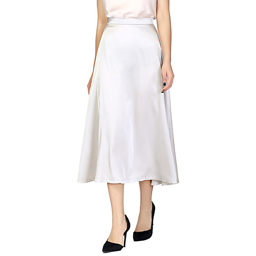 

Women's Vacation Casual / Daily Basic Streetwear Skirts Solid Colored Green Light gray Beige