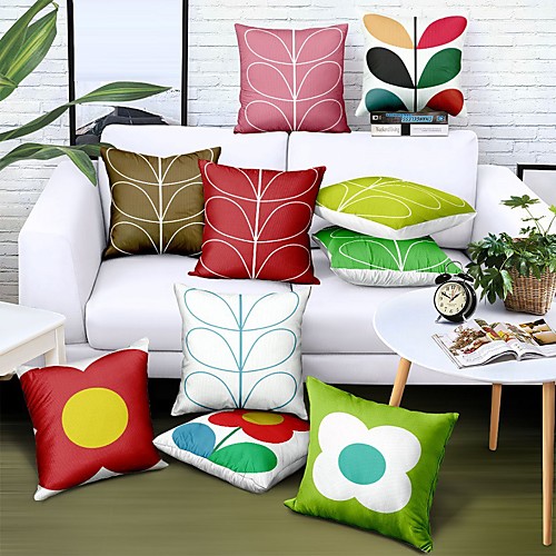 

Double Side Cushion Cover 1PC Faux Linen Soft Decorative Square Pillowcase for Sofa bedroom Car Chair Superior Quality Outdoor Cushion for Patio Garden Farmhouse Bench Couch
