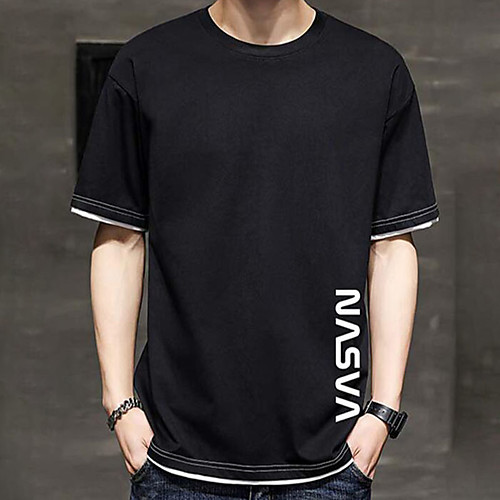 

Men's Unisex Tee T shirt Hot Stamping Graphic Prints Letter Plus Size Print Short Sleeve Casual Tops Cotton Basic Fashion Designer Big and Tall White Black Gray
