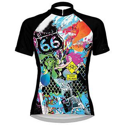 

21Grams Women's Short Sleeve Cycling Jersey Summer Spandex Polyester Black Bike Jersey Top Mountain Bike MTB Road Bike Cycling Quick Dry Moisture Wicking Breathable Sports Clothing Apparel / Stretchy