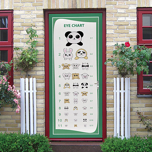 

Children's Vision Test Table Wall Stickers Self-adhesive Creative Door Stickers Living Room Diy Decorative Home Waterproof Stickers