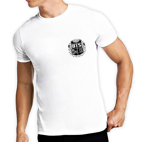 

Men's Unisex Tee T shirt Hot Stamping Graphic Prints Letter Plus Size Print Short Sleeve Casual Tops Cotton Basic Fashion Designer Big and Tall White