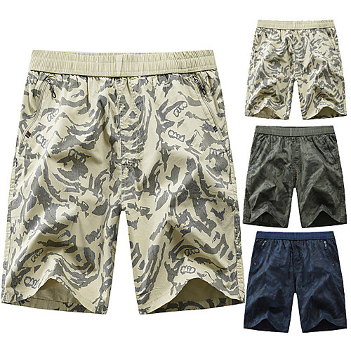 

Men's Sporty Casual / Sporty Streetwear Quick Dry Breathable Soft Daily Sports Chinos Shorts Bermuda shorts Pants Camouflage Knee Length Drawstring Elastic Waist Deep Blue ArmyGreen Yellow / Summer