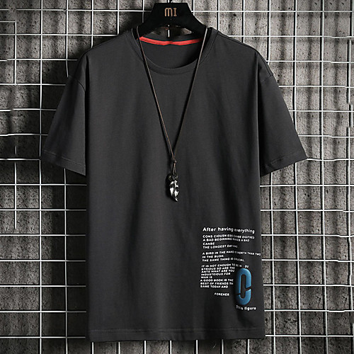 

Men's Unisex Tee T shirt Hot Stamping Graphic Prints Letter Plus Size Print Short Sleeve Casual Tops Cotton Basic Fashion Designer Big and Tall White Black