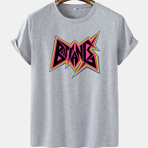 

Men's Unisex Tee T shirt Hot Stamping Graphic Prints Letter Plus Size Short Sleeve Casual Tops 100% Cotton Basic Designer Big and Tall White Black Gray
