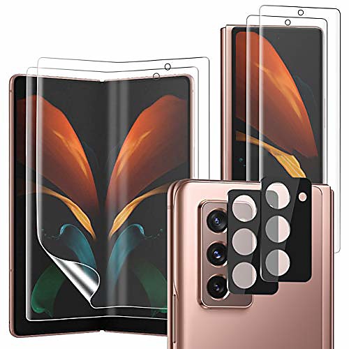 

Phone Screen Protector For SAMSUNG Galaxy Z Fold 2 Hydrogel Film 2 pcs Ultra Thin Scratch Proof Anti Bubbles Front & Camera Lens Protector Phone Accessory