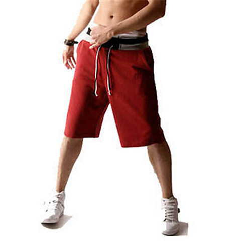 

Men's Sporty Casual / Sporty Streetwear Quick Dry Breathable Soft Daily Sports Chinos Shorts Bermuda shorts Pants Solid Color Knee Length Drawstring Elastic Waist White Red Grey / Summer