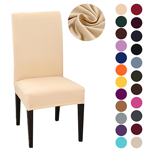

Basic Solid High Quality Super Soft Chair Cover Stretch Removable Washable Dining Room Chair Protector Slipcovers Home Decor Dining Room Seat Cover