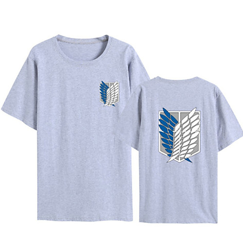 

Men's Unisex Tee T shirt Hot Stamping Graphic Prints Wings Plus Size Print Short Sleeve Casual Tops Cotton Basic Fashion Designer Big and Tall White Black Light gray