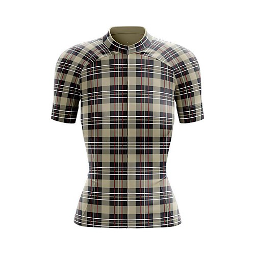 

21Grams Women's Short Sleeve Cycling Jersey Summer Spandex Polyester Black Plaid Checkered Bike Jersey Top Mountain Bike MTB Road Bike Cycling Quick Dry Moisture Wicking Breathable Sports Clothing