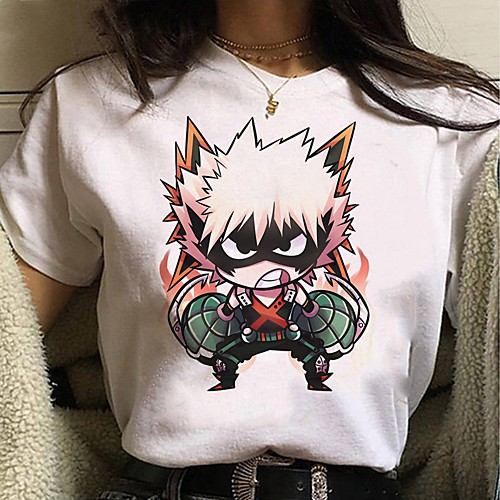 

Inspired by My Hero Academia / Boku No Hero Cosplay Anime Cartoon Polyester / Cotton Blend Print Harajuku Graphic Kawaii T-shirt For Women's / Men's