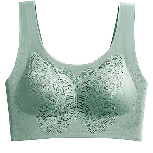 

Women's Bras & Bralettes Wireless Full Coverage Lace Solid Color Sexy Gray