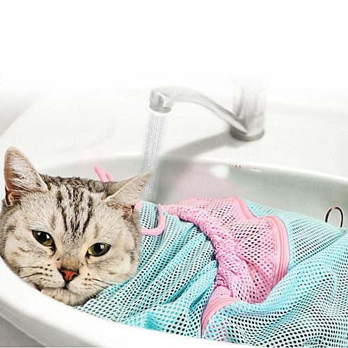 

Cat Cleaning Fabric Baths Washable Pet Grooming Supplies Blue Pink