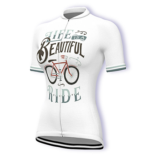 

21Grams Women's Short Sleeve Cycling Jersey Summer Spandex Polyester White Bike Jersey Top Mountain Bike MTB Road Bike Cycling Quick Dry Moisture Wicking Breathable Sports Clothing Apparel / Stretchy