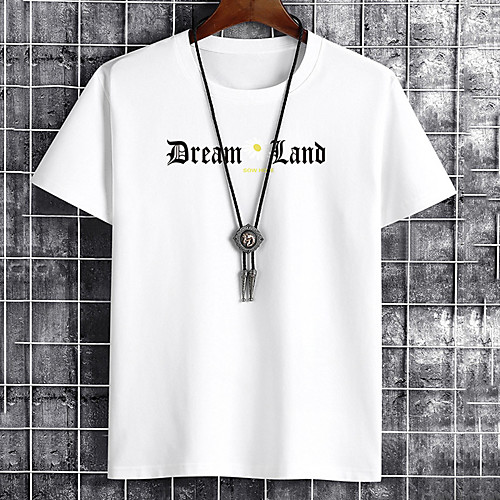 

Men's Unisex Tee T shirt Hot Stamping Floral Graphic Prints Letter Plus Size Print Short Sleeve Casual Tops Cotton Basic Fashion Designer Big and Tall White Black Khaki