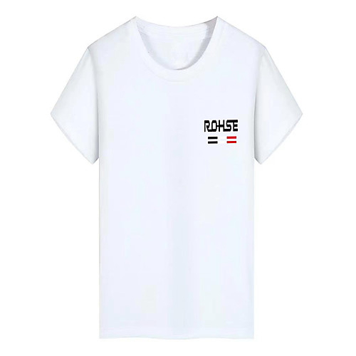 

Men's Unisex Tee T shirt Hot Stamping Graphic Prints Letter Plus Size Print Short Sleeve Casual Tops Cotton Basic Fashion Designer Big and Tall White