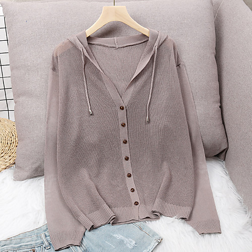 

hooded ice silk summer knitted cardigan jacket women's new 2021 jacket loose thin section hollow out sun protection