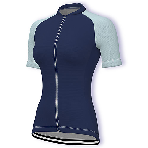 

21Grams Women's Short Sleeve Cycling Jersey Summer Spandex Polyester Dark Navy Patchwork Bike Jersey Top Mountain Bike MTB Road Bike Cycling Quick Dry Moisture Wicking Breathable Sports Clothing