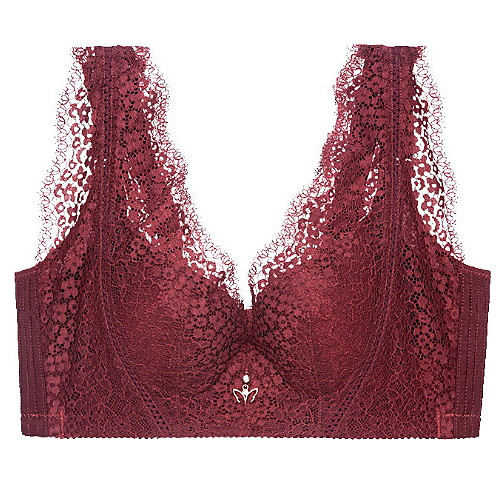 

Women's Bras & Bralettes Push-up Full Coverage Lace Solid Color Sexy Blushing Pink