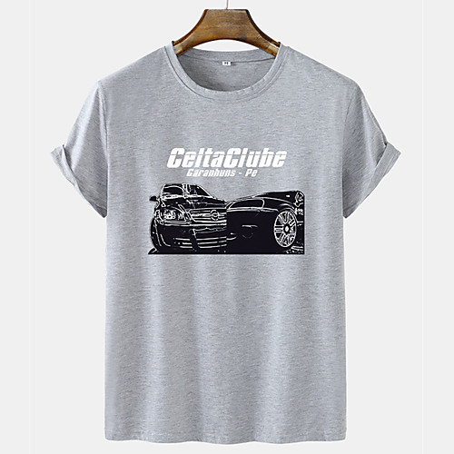 

Men's Unisex Tee T shirt Hot Stamping Graphic Prints Car Letter Short Sleeve Casual Tops 100% Cotton Basic Fashion Designer Comfortable White Black Gray