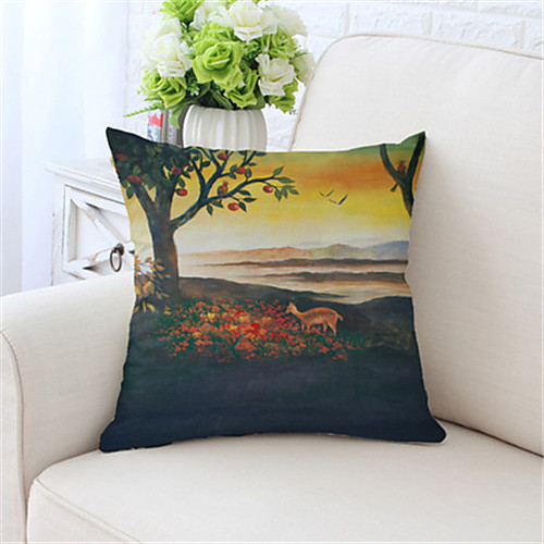 

Double Side Cushion Cover 1PC Faux Linen Soft Decorative Square Throw Pillow Cover Cushion Case Pillowcase for Sofa Bedroom Superior Quality Machine Washable