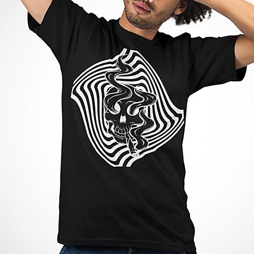 

Men's Unisex Tee T shirt Hot Stamping Graphic Prints Skull Plus Size Print Short Sleeve Casual Tops Cotton Basic Fashion Designer Big and Tall Black