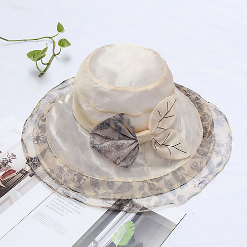 

Women's Party Hat Vacation Club Flower Solid Color Beige Navy Hat / Winter / Spring / Summer