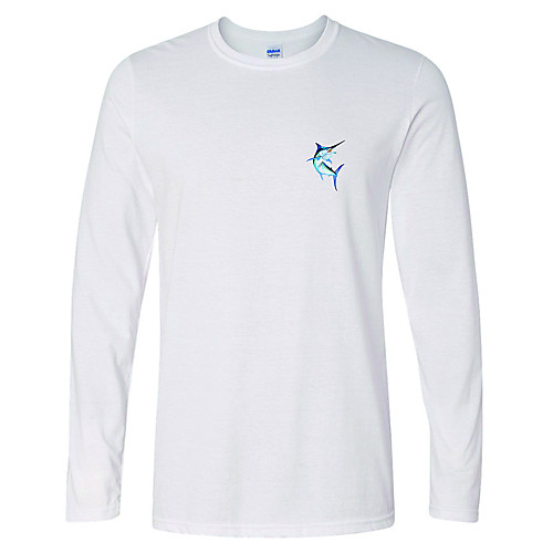 

CAWANFLY Men's Fishing Shirt Outdoor Long Sleeve UPF50 Quick Dry Breathable Sweat wicking Top Autumn / Fall Spring Summer Athleisure Fishing Camping & Hiking White / Micro-elastic / Animal