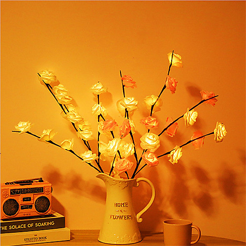 

LED Decor Lights 75cm 20 LED Maple Leaf Branch Lights AA Battery Powered LED Willow Branch Flexible Light Tall Vase Filler Willow Twig Lamp For Home Decoration Lighting