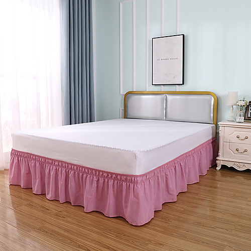 

Basics Ruffled Bed Skirt Dust Ruffle Wrap Around Easy On/Off And Fit Wrinkle And FadeResistant Solid Color