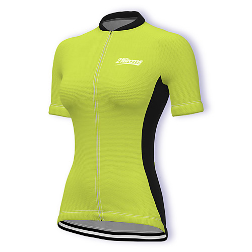 

21Grams Women's Short Sleeve Cycling Jersey Summer Spandex Polyester Yellow Patchwork Bike Jersey Top Mountain Bike MTB Road Bike Cycling Quick Dry Moisture Wicking Breathable Sports Clothing Apparel