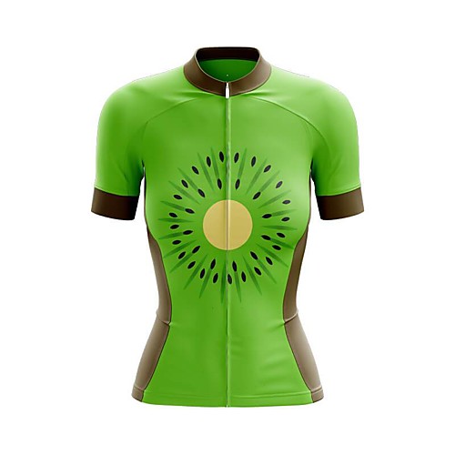 

21Grams Women's Short Sleeve Cycling Jersey Summer Spandex Polyester Green Hawaii Fruit Bike Jersey Top Mountain Bike MTB Road Bike Cycling Breathable Reflective Strips Back Pocket Sports Clothing