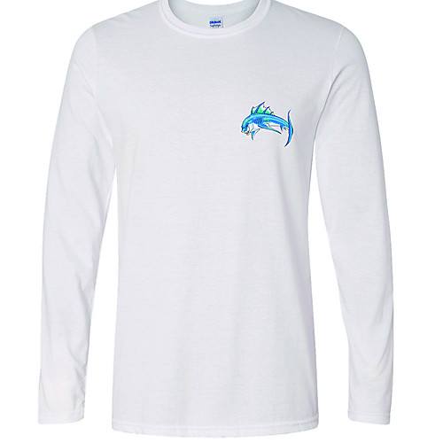 

CAWANFLY Men's Fishing Shirt Outdoor Long Sleeve UPF50 Quick Dry Breathable Sweat wicking Top Autumn / Fall Spring Summer Athleisure Fishing Camping & Hiking White / Micro-elastic / Animal
