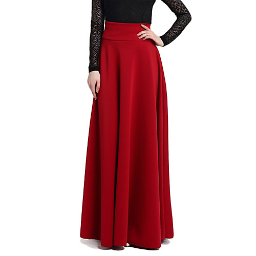 

Women's Daily Date Streetwear Skirts Solid Colored Black Wine