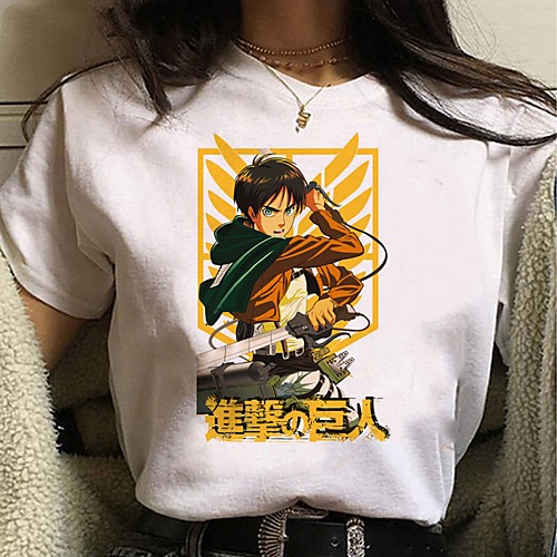 

Inspired by Attack on Titan Cosplay Anime Cartoon Polyester / Cotton Blend Print Harajuku Graphic Kawaii T-shirt For Women's / Men's