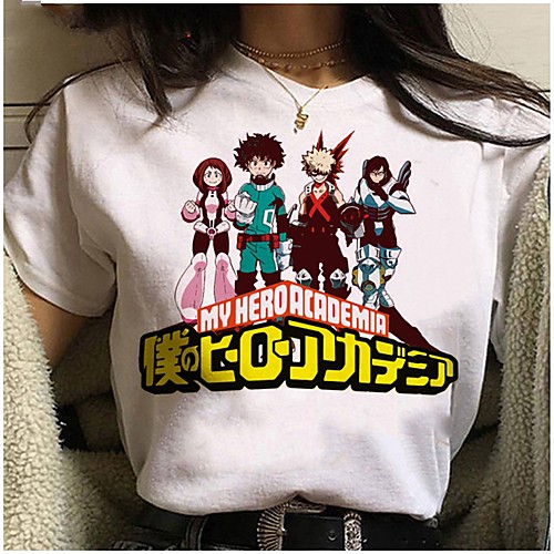 

Inspired by My Hero Academia / Boku No Hero Cosplay Anime Cartoon Polyester / Cotton Blend Print Harajuku Graphic Kawaii T-shirt For Women's / Men's