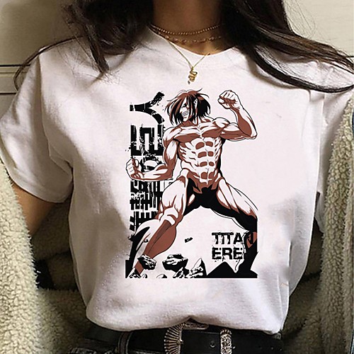 

Inspired by Attack on Titan Cosplay Anime Cartoon Polyester / Cotton Blend Print Harajuku Graphic Kawaii T-shirt For Women's / Men's