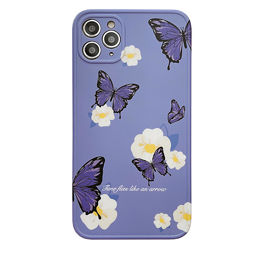 

Phone Case For Apple Back Cover iPhone 12 Pro Max 11 SE 2020 X XR XS Max 8 7 Shockproof Dustproof Butterfly Flower TPU